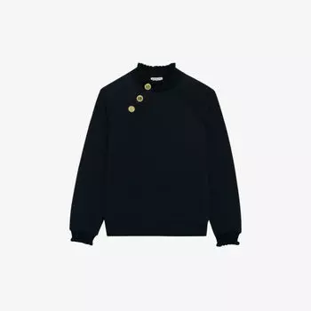 Толстовка из смесового хлопка с высоким воротником и пуговицами Claudie Pierlot, цвет bleus