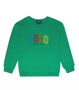 Толстовка из смесового хлопкового джерси с логотипом Polo Ralph Lauren, зеленый