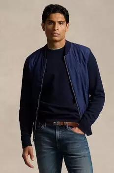 Толстовка из смесовой шерсти Polo Ralph Lauren, темно-синий