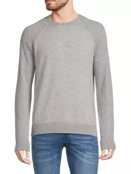 Толстовка из смесовой шерсти с рукавами реглан и круглым вырезом Vince, цвет Heather Grey