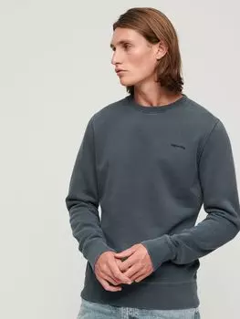 Толстовка из стираного хлопка в винтажном стиле Superdry, затмение темно-синий