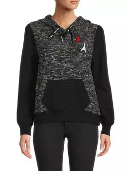 Толстовка из твидового трикотажа Karl Lagerfeld Paris Black