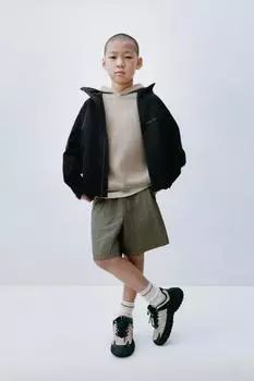 Толстовка из вафельного трикотажа ZARA, зеленый