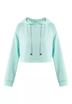 Толстовка IZIA Cropped Hoodie, аква