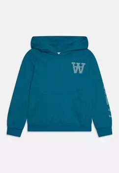 Толстовка IZZY SLEEVE PRINT HOODIE UNISEX Wood Wood, цвет blue