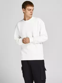 Толстовка Jack & Jones Basic Sweater Langarm Shirt Rundhals Pullover JJESTAR, белый