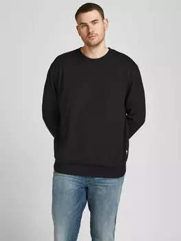 Толстовка Jack & Jones Basic Sweater Plus Size Pullover bergre JJEBASIC, черный