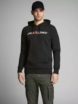 Толстовка Jack & Jones Corp Sweat Hood Kapuzen Jumper Reg Fit, черный