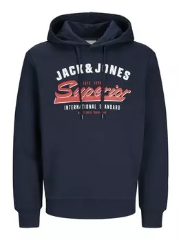 Толстовка Jack & Jones Hoodie 'Logo', темно-синий