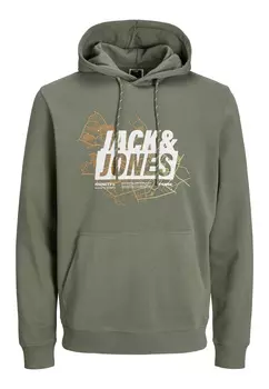 Толстовка Jack & Jones Hoodie 'Map', зеленый