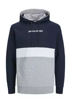 Толстовка Jack & Jones Hoodie 'Reid Blocking', темно-синий
