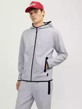 Толстовка Jack & Jones "JCOFUSION SWEAT ZIP HOOD NOOS", серый