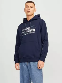 Толстовка Jack & Jones JCOOUTDOOR LOGO SWEAT HOOD SN, синий