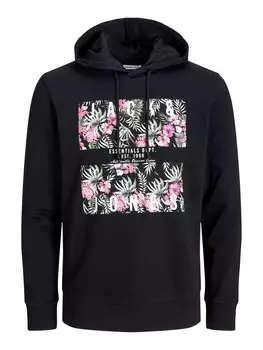 Толстовка Jack & Jones JJCHILL SHAPE SWEAT HOOD, черный