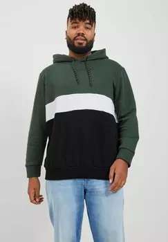 Толстовка Jack & Jones JJEREID BLOCKING HOOD, темно-зеленый