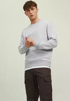 Толстовка Jack & Jones Jjestar Basic Crew Neck, светло-серый меланж