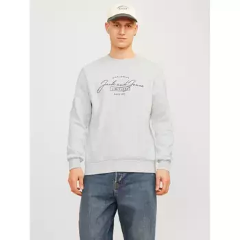 Толстовка Jack & Jones "JJFERRIS SWEAT CREW NECK", цвет White Melange Print:Big