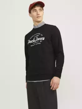 Толстовка Jack & Jones "JJFOREST SWEAT CREW NECK", черный