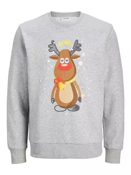 Толстовка JACK & JONES JJXmas Jolly, пятнистый серый