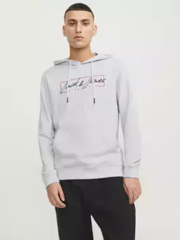 Толстовка Jack & Jones "JJZURI SWEAT HOOD LN", белый