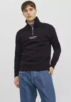 Толстовка Jack & Jones "JORVESTERBRO SWEAT QUARTER ZIP HN NOOS", черный