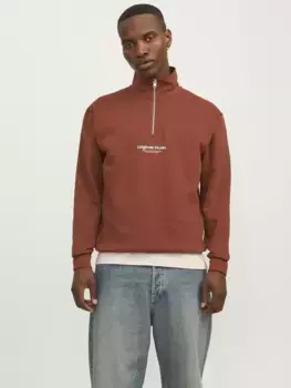 Толстовка Jack & Jones "JORVESTERBRO SWEAT QUARTER ZIP HN NOOS", цвет Brandy Brown