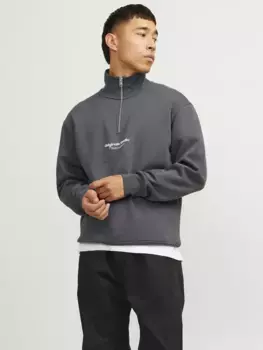 Толстовка Jack & Jones "JORVESTERBRO SWEAT QUARTER ZIP HN NOOS", цвет Iron Gate