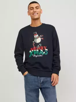 Толстовка Jack & Jones "JORXMAS SWEAT CREW NECK XMAS", цвет Sky Captain