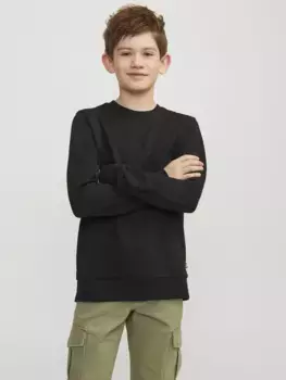 Толстовка Jack & Jones Junior "JJEBRADLEY SWEAT CREW NOOS JNR", черный