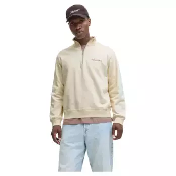 Толстовка Jack & Jones Norrebro Emb half zip, бежевый