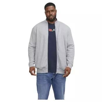 Толстовка Jack & Jones Paulos Plus Full Zip, серый