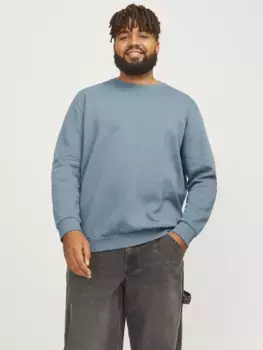 Толстовка Jack & Jones PlusSize "JJEBRADLEY SWEAT CREW NOOS PLS", синий