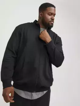 Толстовка Jack & Jones PlusSize "JJEPAULOS SWEAT ZIP NOOS PLS", черный