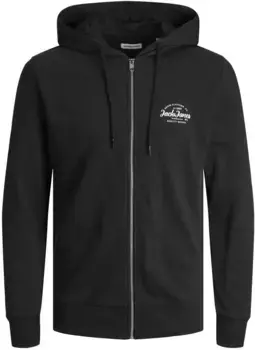 Толстовка Jack & Jones PlusSize "JJFOREST SWEAT ZIP HOOD PLS", черный