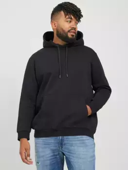 Толстовка Jack & Jones PlusSize с капюшоном "JJEBRADLEY SWEAT HOOD NOOS PLS", черный