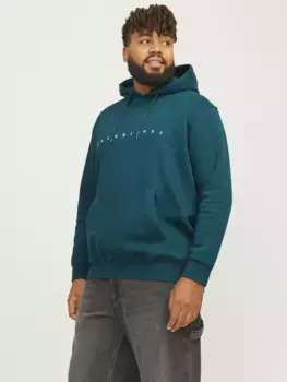 Толстовка Jack & Jones PlusSize с капюшоном "JJESTAR JJ SWEAT HOOD NOOS PLS", бирюзовый