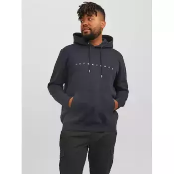 Толстовка Jack & Jones PlusSize с капюшоном "JJESTAR JJ SWEAT HOOD NOOS PLS", синий