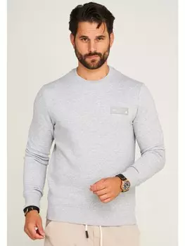 Толстовка Jack & Jones POPS SWEAT CREW NECK, цвет light grey melange