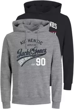 Толстовка Jack & Jones с капюшоном "ETHAN SWEAT HOOD 2PK", серый