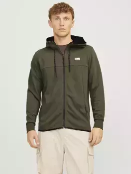 Толстовка Jack & Jones с капюшоном "JCOAIR SWEAT ZIP HOOD NOOS.", цвет Dusty Olive Detail:Melange