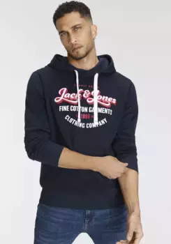Толстовка Jack & Jones с капюшоном "JJ JJANDY SWEAT HOOD", синий