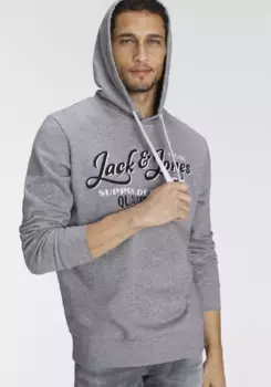 Толстовка Jack & Jones с капюшоном "JJ JJANDY SWEAT HOOD", серый