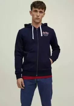 Толстовка Jack & Jones с капюшоном "JJ JJANDY SWEAT ZIP HOOD", цвет морской волны