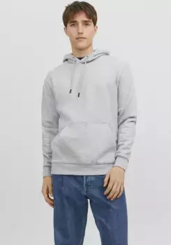 Толстовка Jack & Jones с капюшоном "JJEBRADLEY SWEAT HOOD NOOS", серый