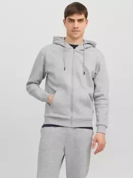 Толстовка Jack & Jones с капюшоном "JJEBRADLEY SWEAT ZIP HOOD NOOS", серый