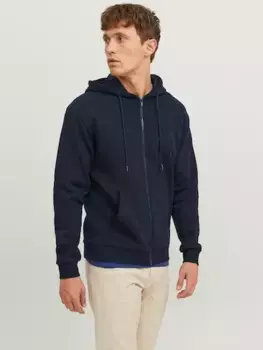 Толстовка Jack & Jones с капюшоном "JJEBRADLEY SWEAT ZIP HOOD NOOS", синий