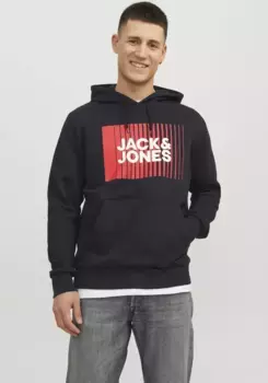 Толстовка Jack & Jones с капюшоном "JJECORP LOGO SWEAT HOOD PLAY NOOS", черный
