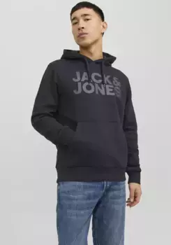 Толстовка Jack & Jones с капюшоном "JJECORP LOGO SWEAT HOOD NOOS", черный