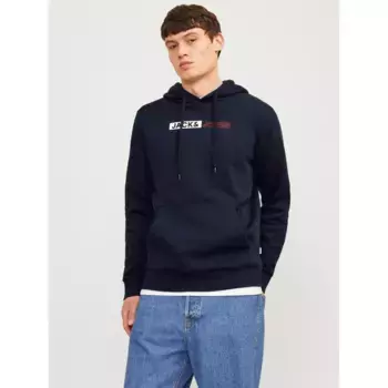 Толстовка Jack & Jones с капюшоном "JJECORP LOGO SWEAT HOOD PLAY NOOS", синий