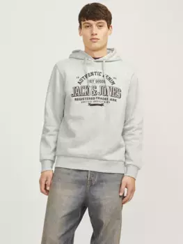 Толстовка Jack & Jones с капюшоном "JJELOGO SWEAT HOOD 2 COL 24/25 NOOS", белый